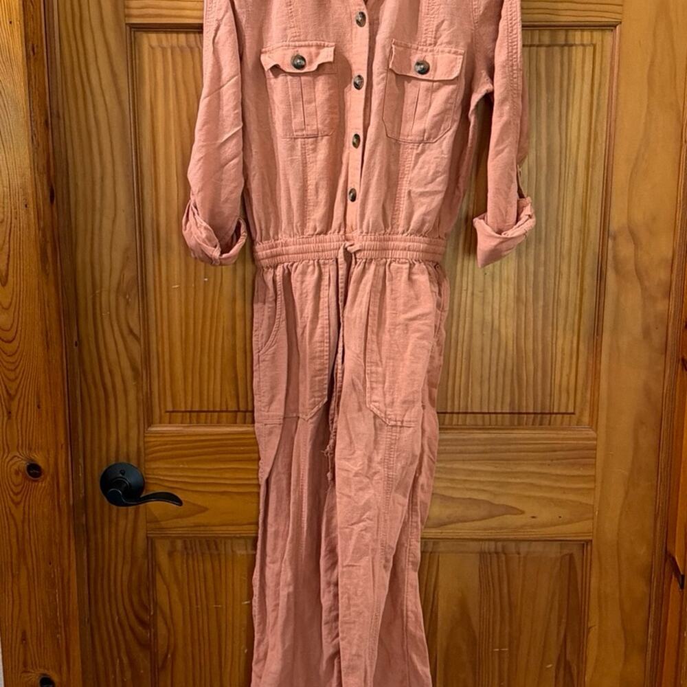 American Eagle Coral Long-sleeved Oversized Romper Size S